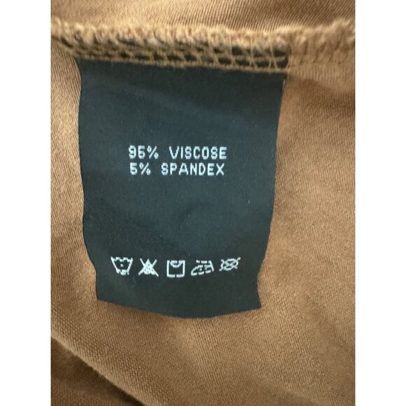 Caramel Brown Open Front Knit Fringe Cardigan Wrap Size S/M Country Western - Picture 6 of 9